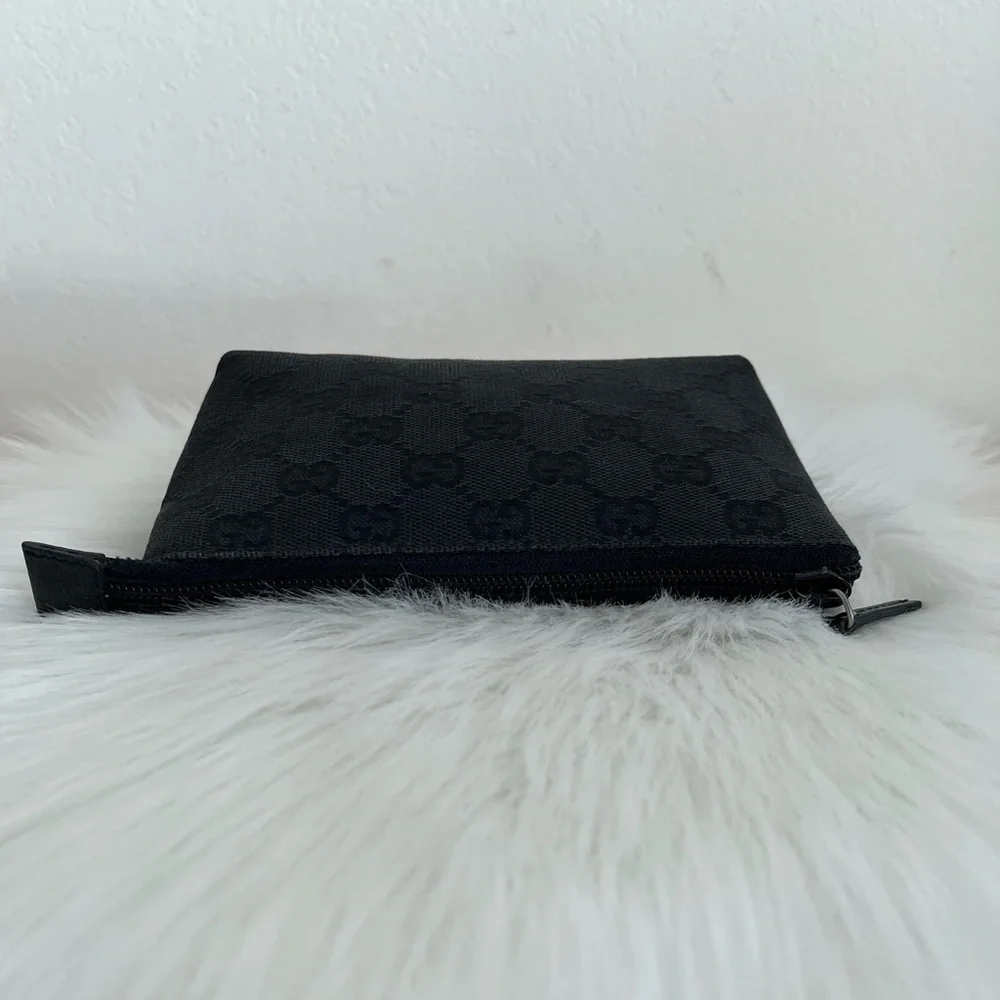 Gucci GG Black Monogram Cosmetic Pouch Italy